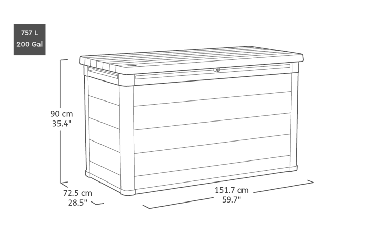 Premier 200G Deck Box - Grey